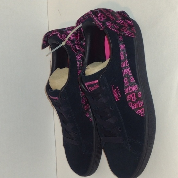 Barbie puma Collaboration shoes pink and black with a bow size 7 Barbiecore - Picture 3 of 12